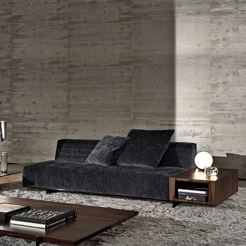 Ý Minotti Modern Black Cotton và Linen Sofa Fabric Fabric Set Nội thất
